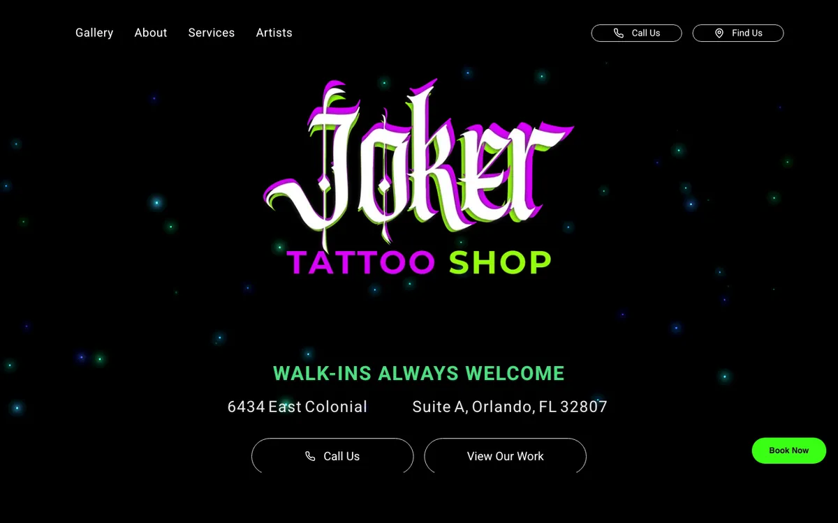 Screenshot of Joker Tattoo Shop — Tattoo Studio