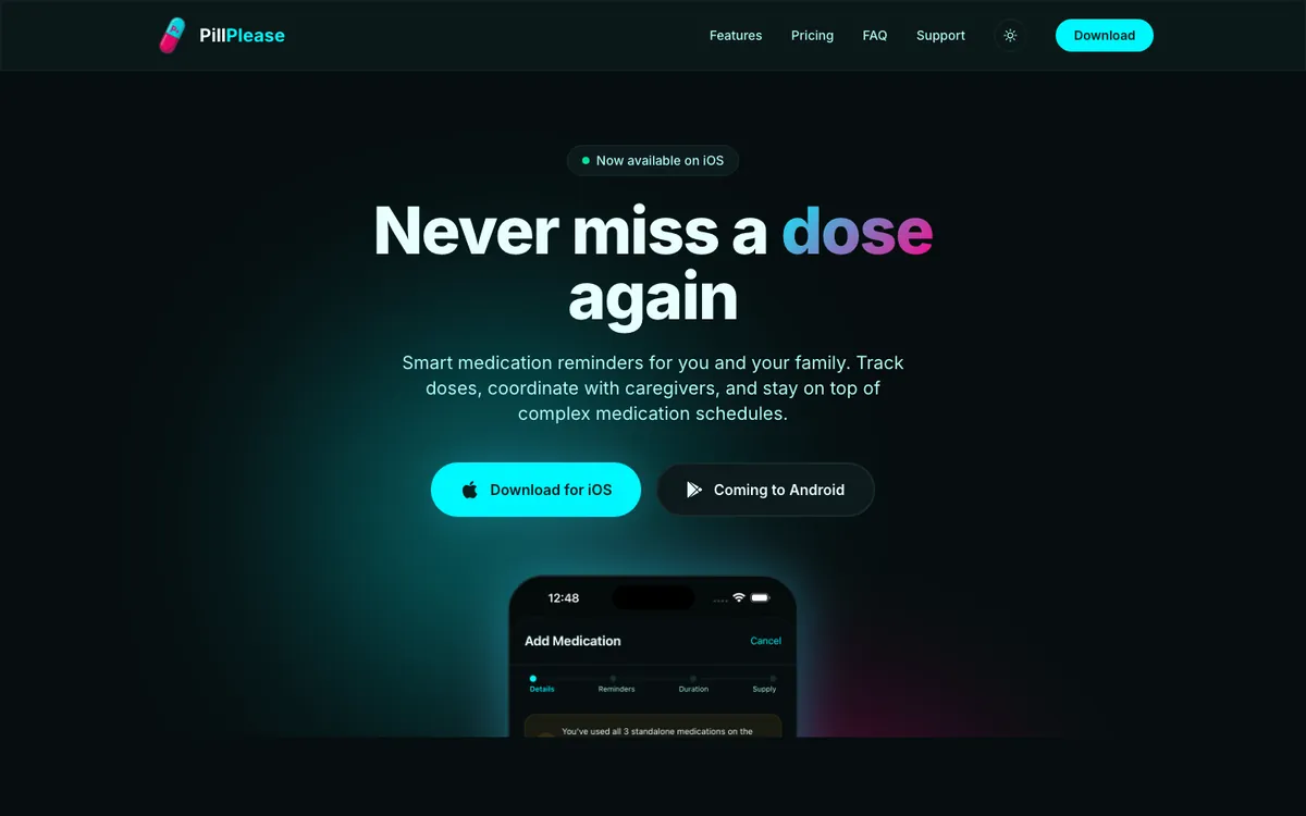 Screenshot of PillPlease — Healthcare · Medication Reminders